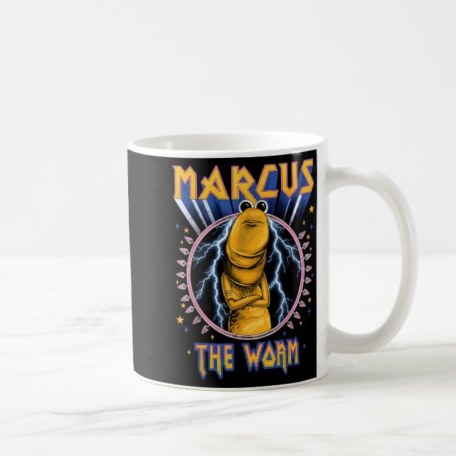 Funny Marcus The Worm Heavy Rock Rockworm Humor Me Kaffemugg (Höger)