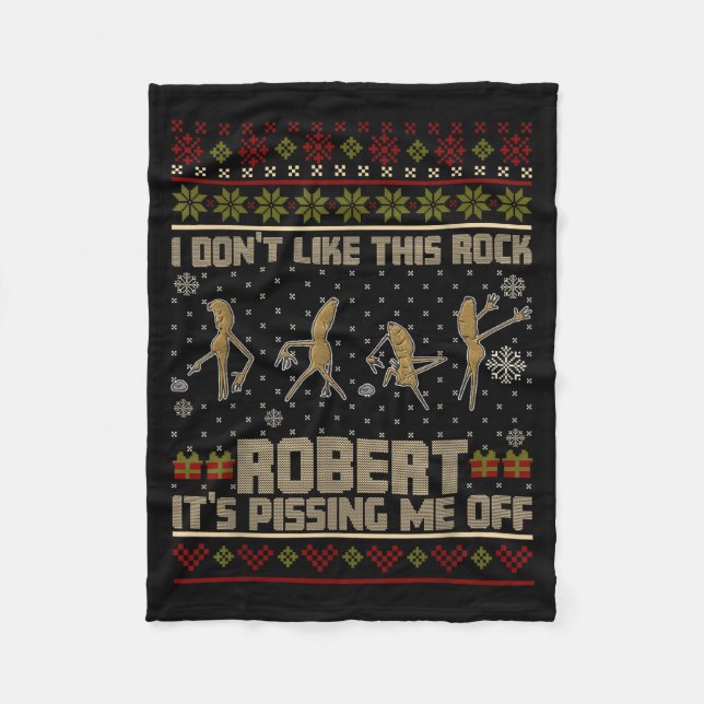 Funny Marcus The Worm I Don't Like This Rock Ugly  Fleecefilt (Framsidan)