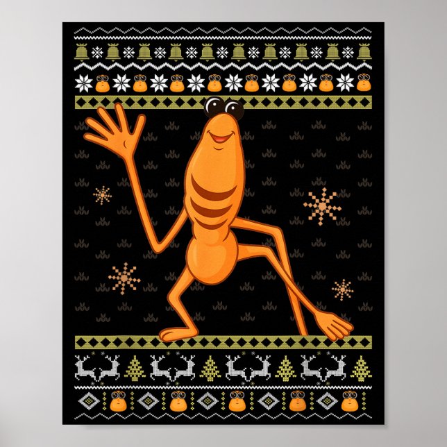 Funny Marcus The Worm Ugly Christmas Sweaters Robe Poster (Framsidan)