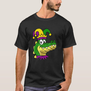 Funny Mardi Gras Alligator Head Jester Louisiana C T Shirt