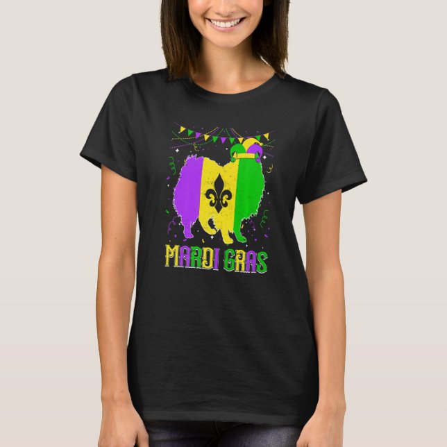 Funny Mardi Gras American Eskimo Dog Dad Mom Mardi T Shirt (Framsida)