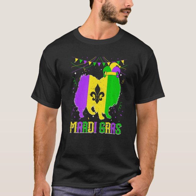 Funny Mardi Gras American Eskimo Dog Dad Mom Mardi T Shirt (Framsida)