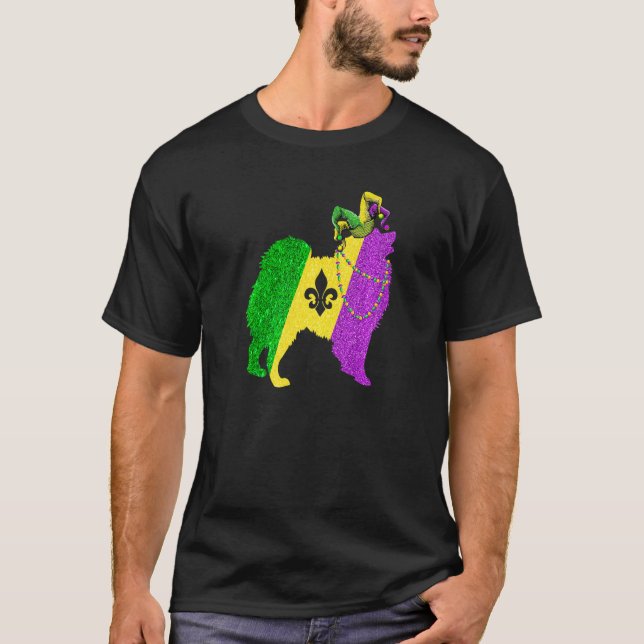 Funny Mardi Gras American Eskimo Dog Mardi Gras Ha T Shirt (Framsida)