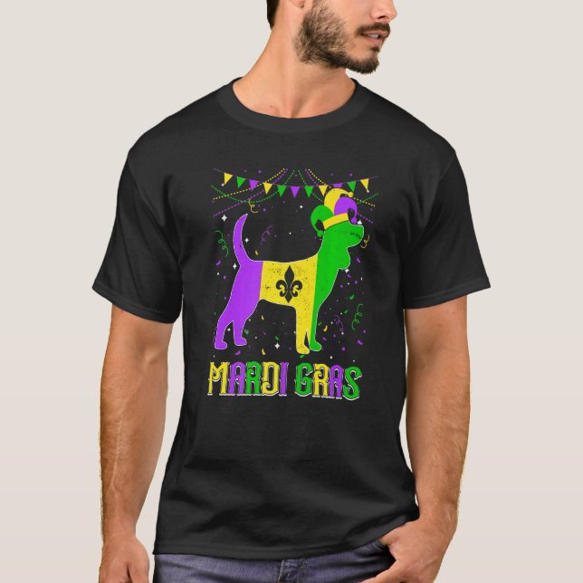 Funny Mardi Gras Beagle Dog Dad Mom Mardi Gras Pre T Shirt (Framsida)