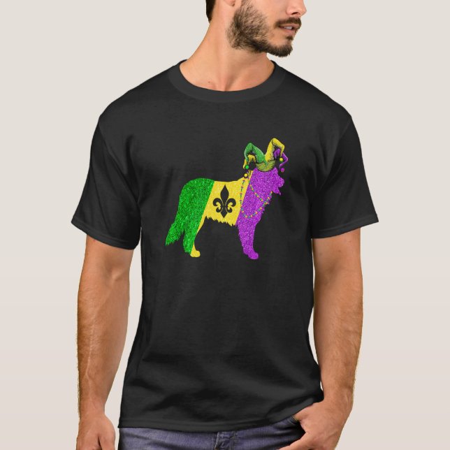 Funny Mardi Gras Bernese Mountain Dog Mardi Gras H T Shirt (Framsida)