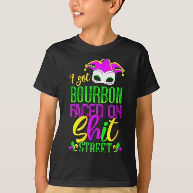 Funny Mardi Gras Bourbon Street , New Orleans Drin T Shirt (Framsida)