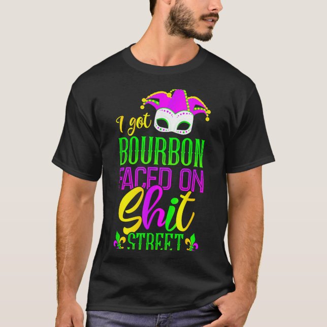 Funny Mardi Gras Bourbon Street , New Orleans Drin T Shirt (Framsida)