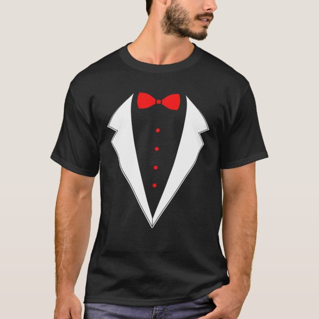 Funny Mardi Gras Bow Tie Costume T Shirt (Framsida)