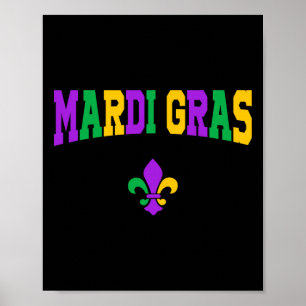 Funny Mardi Gras Carnival Costume För manar and Wo Poster