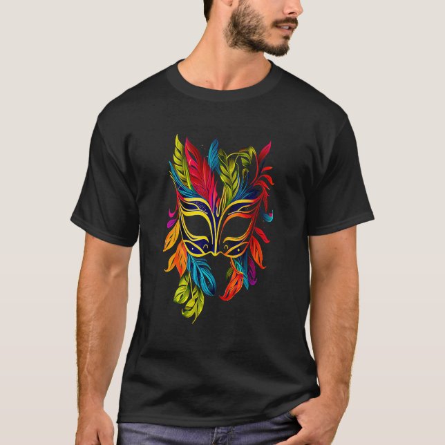 Funny Mardi Gras Carnival parad med pärlor party T Shirt (Framsida)