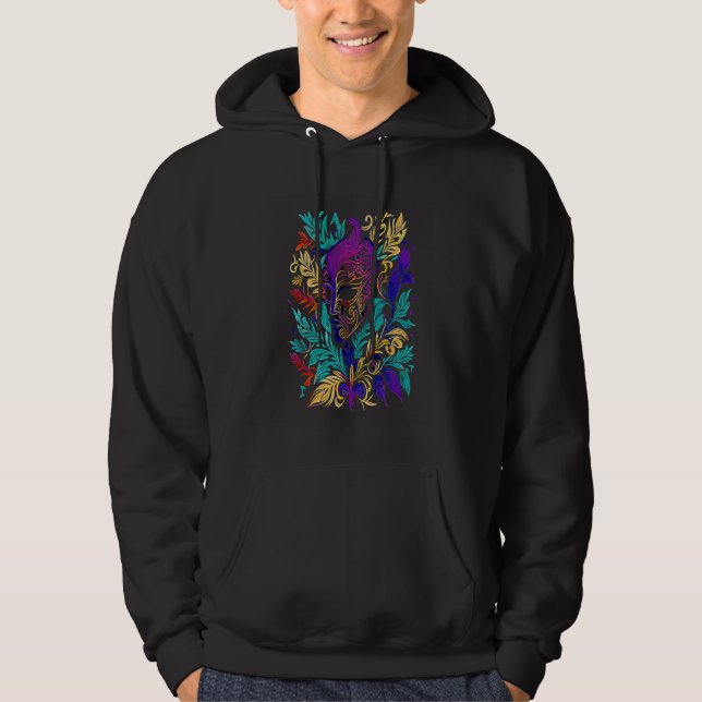 Funny Mardi Gras Carnival parade with beads party  Hoodie (Framsida)