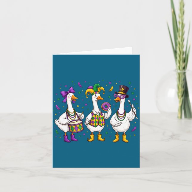 Funny Mardi Gras Carnival Silly Goose Mask Louisia Kort (Framsida)