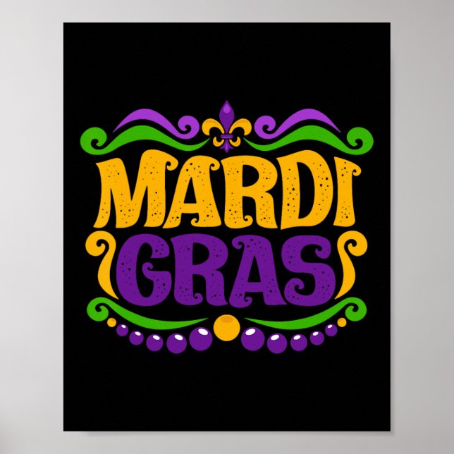 Funny Mardi Gras Costume Mask on festival Mardi Gr Poster (Framsidan)