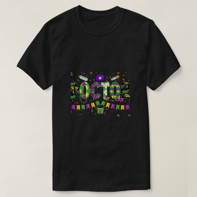 Funny Mardi Gras Doktor Carnival Parad Women Manar T Shirt (Design framsida)