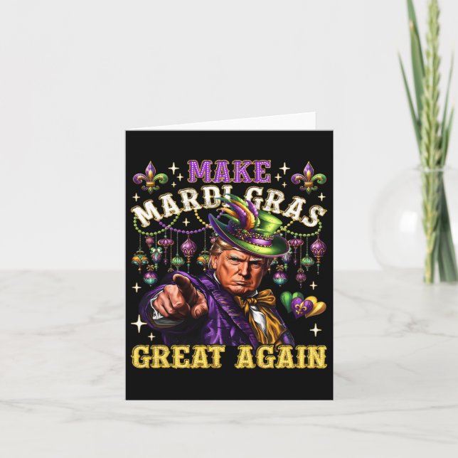Funny Mardi Gras Donald Trump Mardi Gras American Kort (Framsida)