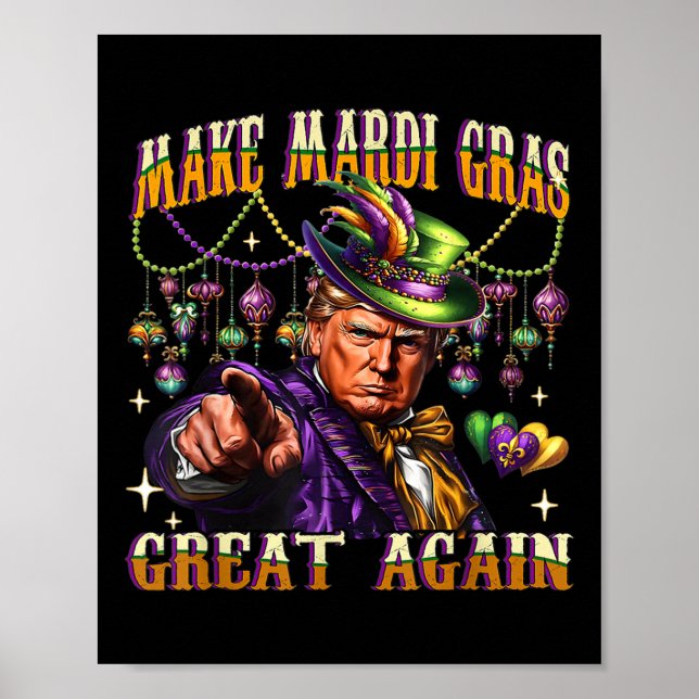 Funny Mardi Gras Donald Trump Mardi Gras American Poster (Framsidan)