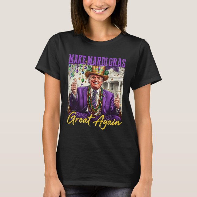 Funny Mardi Gras Donald Trump Mardi Gras American T Shirt (Framsida)