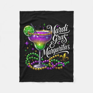 Funny Mardi Gras Drinking Mardi Gras och Margarita Fleecefilt