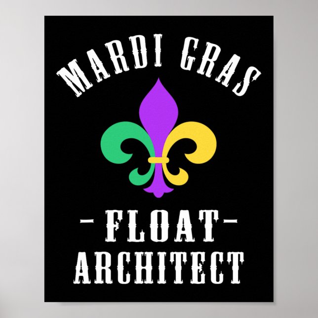 Funny Mardi Gras Flyter Architect Fleur De Lis Poster (Framsidan)
