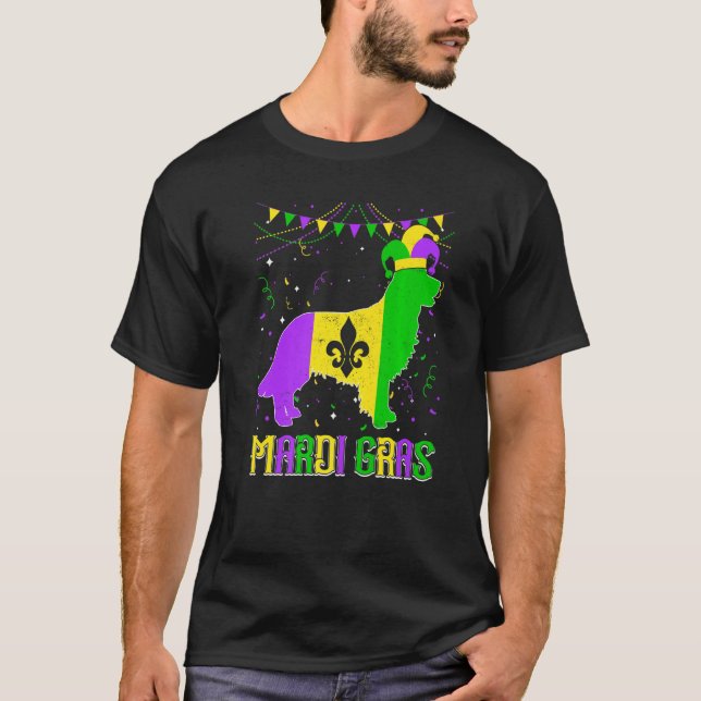 Funny Mardi Gras Golden Retriever Dog Dad Mom Mard T Shirt (Framsida)