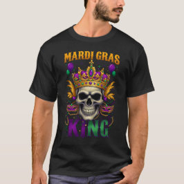 Funny Mardi Gras Kung skalle Carnival art T Shirt
