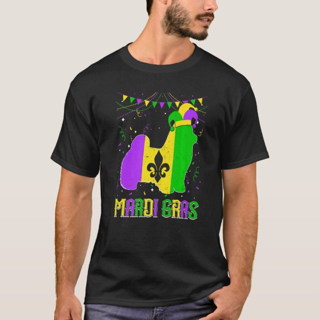 Funny Mardi Gras Maltese Dog Dad Mom Mardi Gras Pr T Shirt (Framsida)