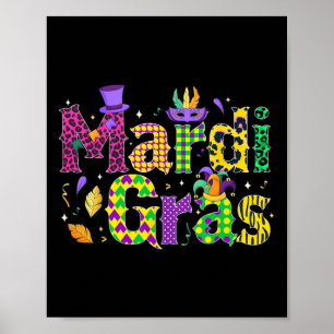 Funny Mardi Gras Parad Costume Jester Hat New Orl Poster