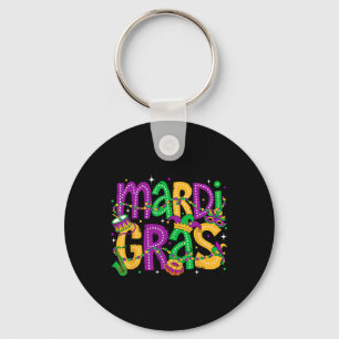 Funny Mardi Gras Parad Outfit Jester Hat Manar Wom Nyckelring