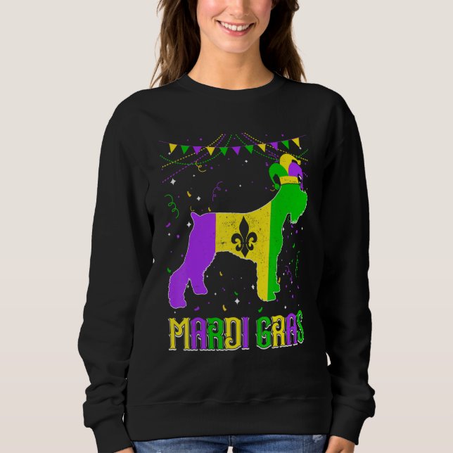 Funny Mardi Gras Schnauzer Dog Dad Mom Mardi Gras T Shirt (Framsida)