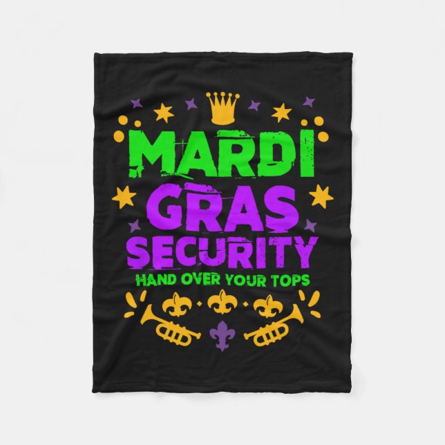 Funny Mardi Gras Security Parad Festival Mardi Gr Fleecefilt (Framsidan)