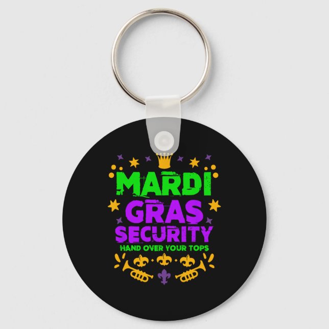 Funny Mardi Gras Security Parad Festival Mardi Gr Nyckelring (Framsida)