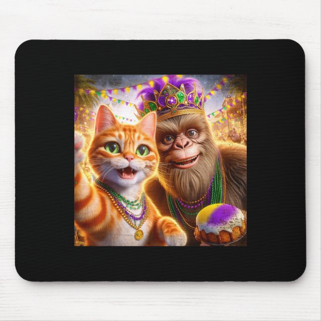 Funny Mardi Gras Selfie Cat Bigfoot Quote _1  Musmatta (Framsidan)