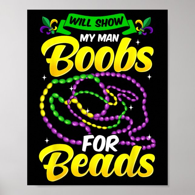 Funny Mardi Gras Shirt För manar Poster (Framsidan)