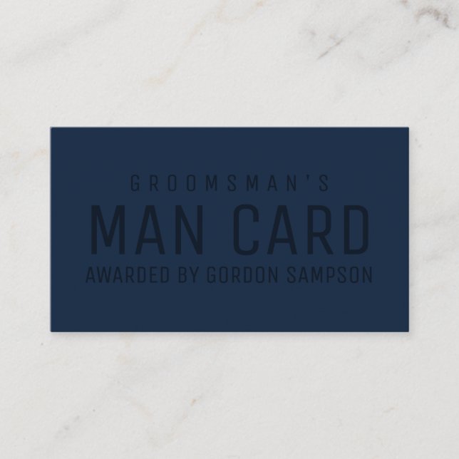 Funny marin Bröllop Groomsman Frieri Man Card Visitkort (Framsida)