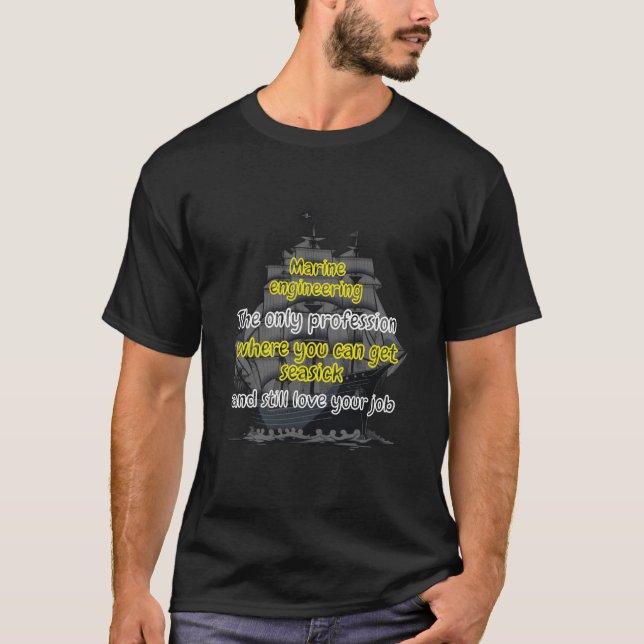 Funny Marine Engineering T-Shirt (Framsida)