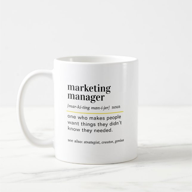 Funny Marketing Manager Definition Gift Kaffemugg (Vänster)
