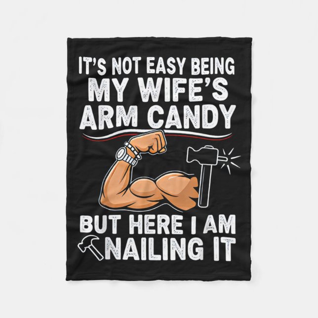 Funny Married Dad Husband Arm Candy Quote Humor  Fleecefilt (Framsidan)