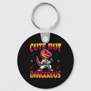 Funny Martial Arts Karate Taekwondo Dinosaur Anima Nyckelring