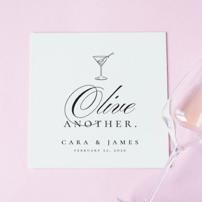 Funny Martini Olive ytterligare Bröllop Cocktail Pappersservett (Skapare uppladdad)