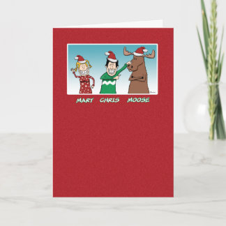 Funny Mary Chris Moose Jul Helgkort