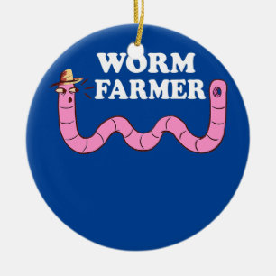 Funny Mask Farmer Mask Farm Red Wiggler Julgransprydnad Keramik