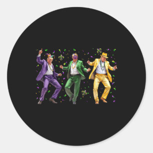 Funny Mask Trump Dance Mardi Gras New Orleans Runt Klistermärke