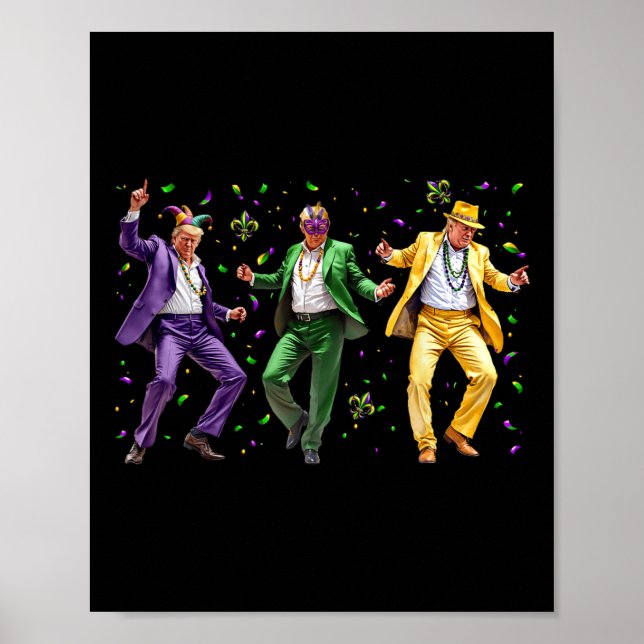 Funny Mask Trump Dance Mardi Gras New Orleans Ym Poster (Framsidan)