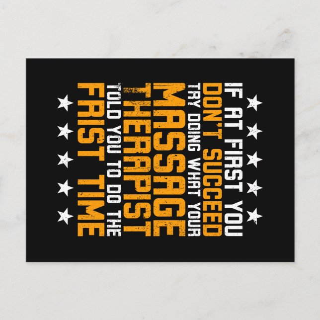 Funny Massage Therapist Masseur Vykort (Framsida)