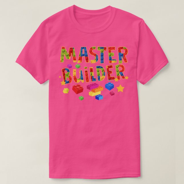 Funny Master Builder Bygger blockera Brick Builder T Shirt (Design framsida)