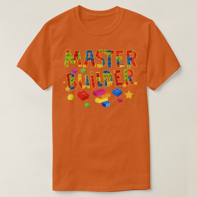 Funny Master Builder Bygger blockera Brick Builder T Shirt (Design framsida)