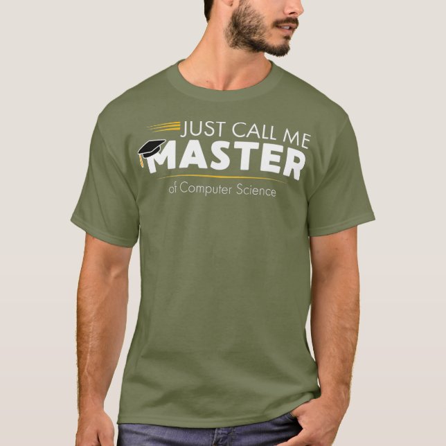 Funny Master of Computer Science Studenten T Shirt (Framsida)