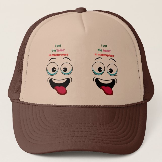 Funny Masterpiece Tongue Trucker Hat – Double Face Keps (Framsida)