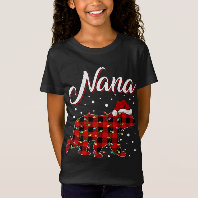 Funny Matching Buffalo Play Nana Bear jul P T Shirt (Framsida)