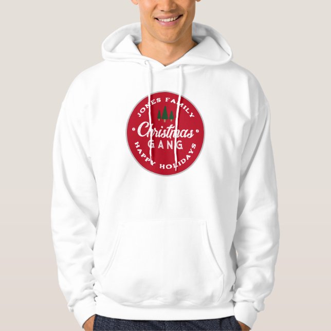 Funny Matching Family Julgran Hoodie (Framsida)